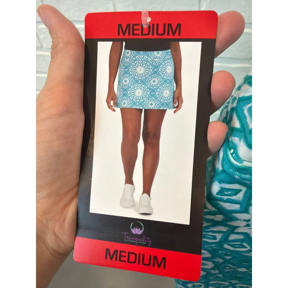 Tranquility by Colorado Clothing Skort Teal Medallion Print Medium
